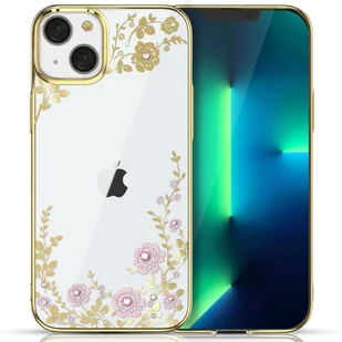Kingxbar Moon Series luksusowe etui z Kryształami Swarovskiego na iPhone 13 różowo-złoty - Etui i futerały do telefonów - miniaturka - grafika 1
