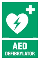 Systemy ekspozycyjne i znaki informacyjne - AC086 AED DEFIBRYLATOR, TS - PŁYTA TD FOTOLUMINESCENCYJNA; (700X1050MM) - miniaturka - grafika 1