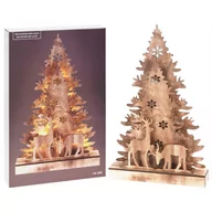 Choinki - Home Styling Collection Choinka Świąteczna Drewniana Świecąca 3D Dekoracyjna Ozdobna Boże Narodzenie 16 Led 38 Cm - miniaturka - grafika 1