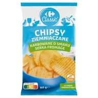 Chipsy - Carrefour Classic Chipsy ziemniaczane karbowane o smaku serka fromage 80 g - miniaturka - grafika 1