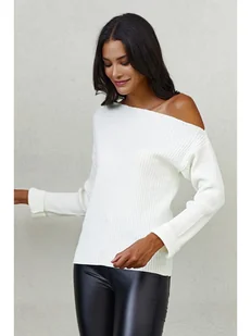 Milan Kiss Sweter w kolorze kremowym - Swetry damskie - miniaturka - grafika 1