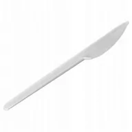 Sztućce dla dzieci - imprezownia24h Noże plastikowe Jednorazowe Białe 100 szt. 436-100 - miniaturka - grafika 1