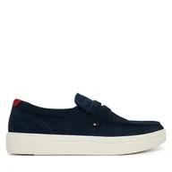 Półbuty męskie - Półbuty Tommy Hilfiger Modern Light Hybrid Suede Loafer FM0FM05786 Granatowy - miniaturka - grafika 1