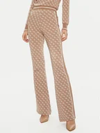 Spodnie sportowe damskie - Guess Spodnie materiałowe W3YB38 Z37K0 Beżowy Regular Fit - miniaturka - grafika 1