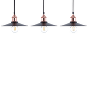 Lampy sufitowe - Lumarko Zestaw 3 lamp wiszących metalowy czarny SWIFT! - miniaturka - grafika 1