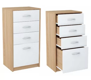 Komoda Julia K14S K026 Dąb Sonoma Biały 85x45x35 cm - Komody - miniaturka - grafika 1