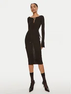 Sukienki - Patrizia Pepe Sukienka koktajlowa 8A1331 K1QZA K250 Czarny Slim Fit - miniaturka - grafika 1