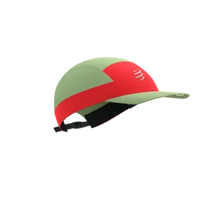 COMPRESSPORT Czapka biegowa 5 PANEL LIGHT CAP nile/fluo red - Czapki i chusty sportowe męskie - miniaturka - grafika 1