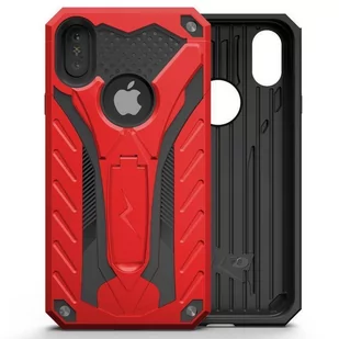 Zizo Static Cover Pancerne etui iPhone X z podstawką (Red/Black) - Etui i futerały do telefonów - miniaturka - grafika 2