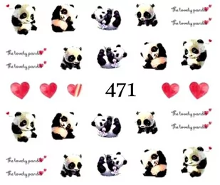 Naklejki wodne na paznokcie PANDA, PANDY - 471 - Sztuczne paznokcie i akcesoria - miniaturka - grafika 1