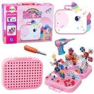 Klocki - Zestaw Klocków Konstrukcyjnych Wkrętarka Jednorożec DIY - miniaturka - grafika 1
