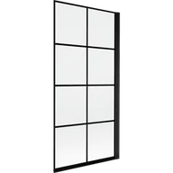 Parawany nawannowe - Mexen Mist parawan nawannowy 1-skrzydłowy prawy 90 x 150 cm, czarna kratka, czarny - 8A9-090-001-70-77-P - miniaturka - grafika 1