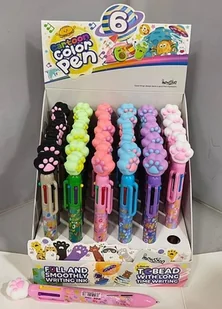 Długopis 6-kolorowy łapka (36szt) - Długopisy - miniaturka - grafika 1