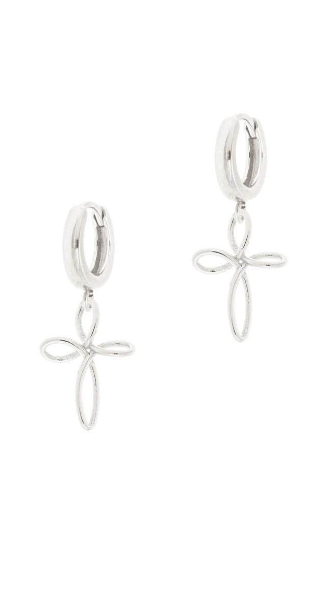 Srebrne kolczyki z ażurowymi krzyżami