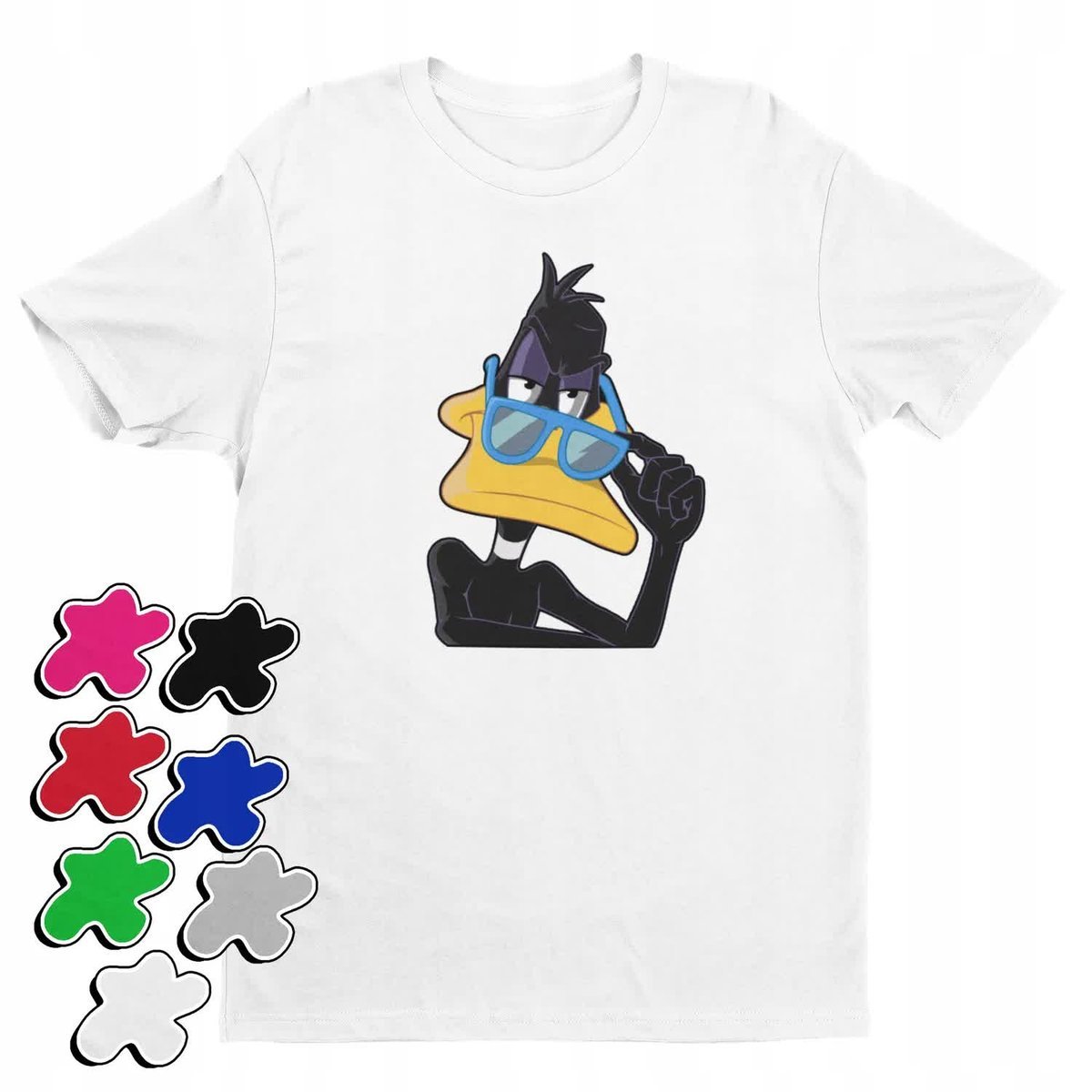 Koszulka T-Shirt Dziecięca Z Nadrukiem Looney Tune Kaczor Daffy -M 134-140
