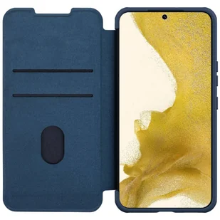 Nillkin Qin Cloth Pro Case etui Samsung Galaxy S23+ pokrowiec z klapką osłona na aparat niebieskie - Etui i futerały do telefonów - miniaturka - grafika 3