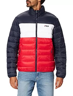 Kurtki męskie - Fila Men Emory Thin Liner kurtka męska z podszewką, black iris-true red-bright white, S - grafika 1