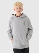 Bluzy dla chłopców - 4F Bluza dresowa nierozpinana z kapturem chłopięca - szara 122 (6-7 lat) - miniaturka - grafika 1