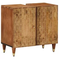 Szafki łazienkowe - vidaXL Szafka pod umywalkę, 62x33x58 cm, lite drewno mango - miniaturka - grafika 1