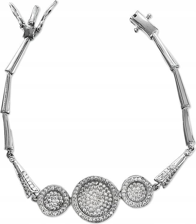 Srebrna bransoletka 925 z elementowa koła kółka nowoczesny wzór modny