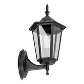 Lampy ogrodowe - Lampa ogrodowa ścienna CZARNA kinkiet zewnętrzny stylowa IP54 E27 latarnia - miniaturka - grafika 1