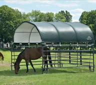 Pawilony ogrodowe - vidaXL ShelterLogic Zadaszenie namiotu pastwiskowego z folii bez ramy stalowej Zielony 370x370x170cm - miniaturka - grafika 1