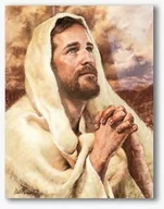 Ikony i obrazy sakralne - Chrystus w modlitwie, nowoczesny obraz religijny plexi - miniaturka - grafika 1