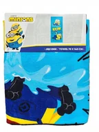 Okrycia kąpielowe dla dzieci - Minions Ręcznik plażowy 100% bawełna 70x140cm niebieski - miniaturka - grafika 1