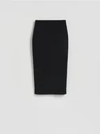 Spódnice - Reserved - Spódnica midi z rozcięciem - czarny - miniaturka - grafika 1