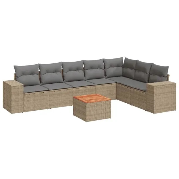 Zestaw mebli ogrodowych modułowych beżowy rattan PE 62 x 62 x 69 cm