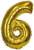Balony i akcesoria - Balon foliowy cyferka XXL - nr 6 - miniaturka - grafika 1