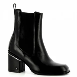 Czarne sztyblety na obcasie CARINII - Carinii - Botki damskie - miniaturka - grafika 1