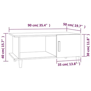 Lumarko Stolik kawowy, czarny, 90x50x40 cm, materiał drewnopochodny - Ławy i stoliki kawowe - miniaturka - grafika 10