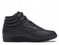 Buty sportowe damskie - Buty damskie Reebok Freestyle Hi czarne skóra wysokie 100000102 38 - miniaturka - grafika 1