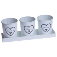 Donice - Komplet doniczek na zioła DUWEN Bonjo, biały, 10x28,5 cm - miniaturka - grafika 1