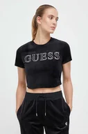 Koszulki sportowe damskie - Guess t-shirt damski kolor czarny - miniaturka - grafika 1