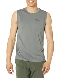 Koszulki sportowe męskie - Jack Wolfskin Męska koszula Prelight Tank M, Gecko Green, XL - grafika 1