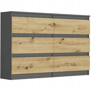 Komoda 120CM Szafka 6 Szuflad Antracyt MIX Artisan R120 - Komody - miniaturka - grafika 1