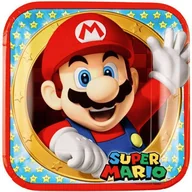 Dekoracje i nakrycia stołu na imprezę - Amscan Talerzyki papierowe "Super Mario", 23 cm, 8 szt 9901535 - miniaturka - grafika 1