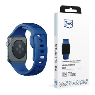 3MK Silicone Watch Strap Niebieski/Blue silikonowy gumowy pasek dla Apple Watch 1/2/3/4/5/6/7/8/9/SE/Ultra/Ultra2 42/44/45/49mm - Akcesoria do smartwatchy - miniaturka - grafika 1
