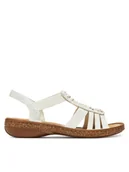 Sandały damskie - Rieker Sandały 62809-60 Biały - miniaturka - grafika 1