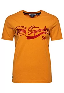 Koszulki i topy damskie - Superdry Damska koszulka vintage Script Style Coll, Thrift Gold Marl, XS - grafika 1