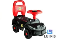Jeździki dla dzieci - Import LEANToys Jeździk Dla Dziecka Klakson Naklejki Czarny - miniaturka - grafika 1
