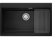 Zlewozmywaki - Zlewozmywak kuchenny granitowy jednokomorowy bez ociekacza z dużą komorą XXL Oslo 80 Level + zwijany ociekacz - miniaturka - grafika 1