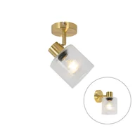 Lampy sufitowe - QAZQA Reflektor sufitowy Art Deco złoty z regulowanym szkłem - Laura - miniaturka - grafika 1