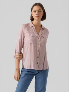 Vero Moda Koszula Bumpy 10275283 Różowy Regular Fit - Koszule damskie - miniaturka - grafika 1