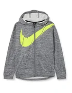 Bluzy dla chłopców - Nike chłopięca bluza B Nk Therma Fz Gfx szary Smoke Grey/Htr/(Lemon Venom) X-L - miniaturka - grafika 1