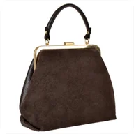 Torebki damskie - Damska torebka brąz czekolada skóra naturalna zamszowa bigiel retro - miniaturka - grafika 1