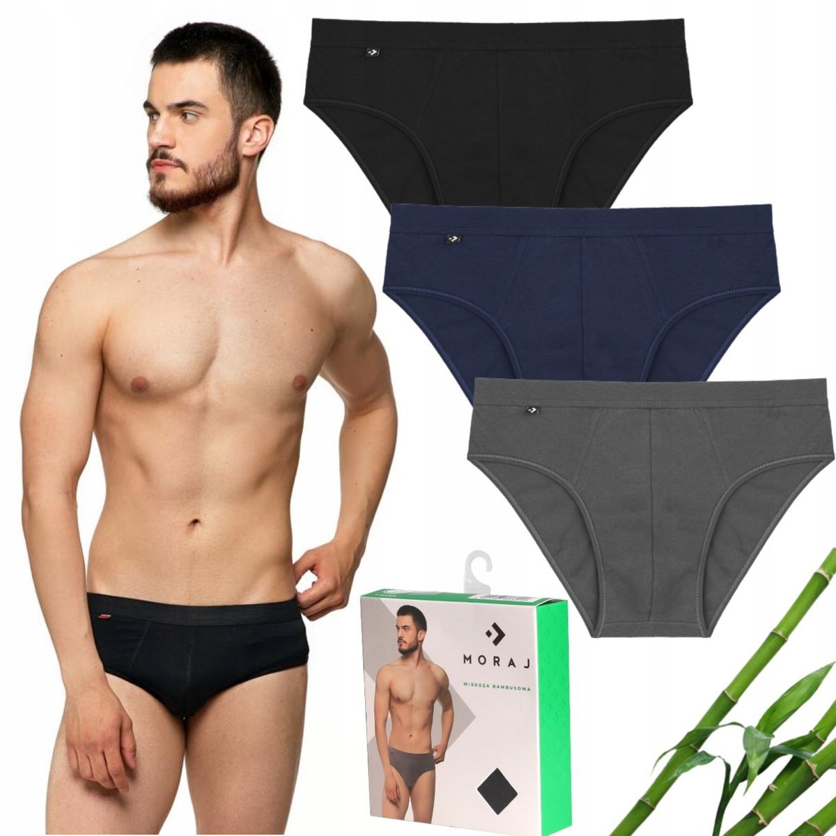 Bambusowe Slipy Męskie Majtki Slipki Moraj Xxl