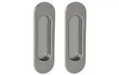 Zawiasy, okucia i inne akcesoria - Uchwyt do drzwi przesuwnych owalny 125x33 mm satyna (2 szt) - miniaturka - grafika 1